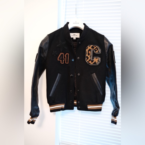 Coach leather wool bomber jacket - Picture 1 of 8